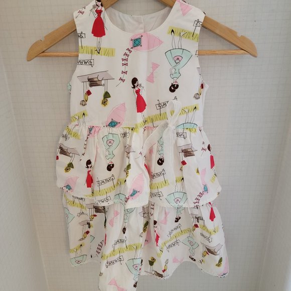 Chicken Noodle San Fransisco Girls Paris Model Made in USA Sleeveles Dress 14519